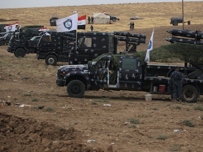 قوات عراقية متمركزة قرب معبر فيشخابور على المثلث الحدودي بين العراق وتركيا وسوريا- 28 أكتوبر 2017 - AFP