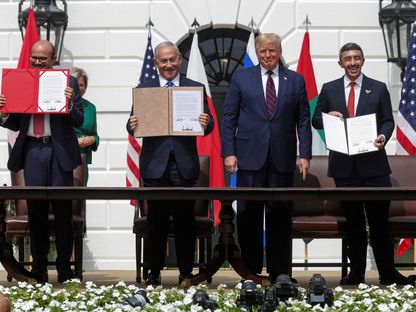 الرئيس الأمريكي ترمب يستضيف ممثلي الإمارات والبحرين وإسرائيل في البيت الأبيض لتوقيع اتفاقات السلام - REUTERS
