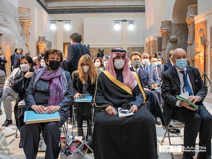 وزير الثقافة السعودي في مؤتمر المانحين الثاني لمؤسسة التحالف الدولي لحماية التراث في باريس - twitter/MOCSaudi