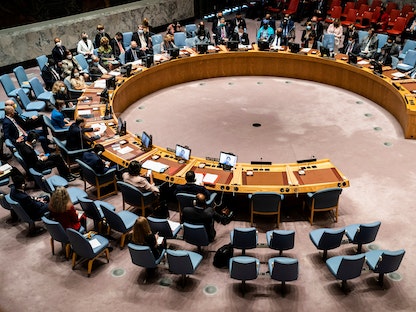 جانب من اجتماع مجلس الأمن الدولي في نيويورك - 23 سبتمبر 2021 - REUTERS