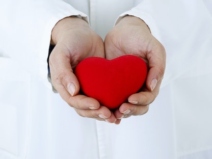 صورة تخيلية لنموذج القلب بين يدي أحد الأشخاص - Getty Images