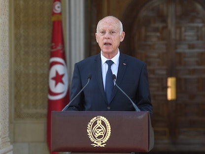 الرئيس التونسي قيس سعيّد يحضر موكب الاحتفال بالذكرى السادسة والستين لتأسيس الجيش الوطني - 24 يونيو 2022 - facebook/Presidence.tn