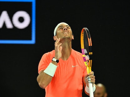رافاييل نادال خلال مشاركته في بطولة أستراليا المفتوحة 2021 - AFP
