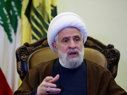 الأمين العام لحزب الله اللبناني نعيم قاسم في ضاحية بيروت الجنوبية. 6 يونيو 2022 - Reuters