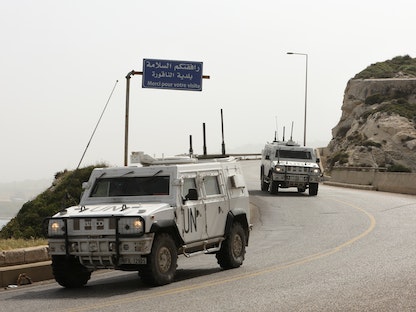 آليات تابعة لقوات الأمم المتحدة قرب النقطة B1 التي طرح هوكستاين على لبنان التنازل عنها لإسرائيل في منطقة الناقورة (الحدود اللبنانية الإسرائيلية). 25 أبريل 2022 - REUTERS