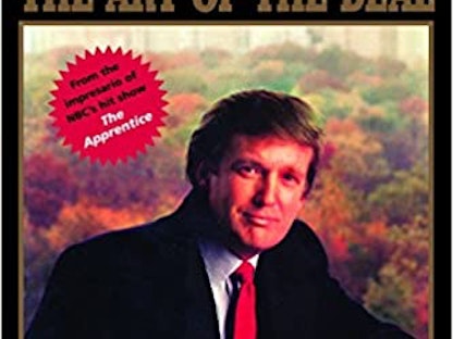 غلاف كتاب يوثّق لسيرة الرئيس الأميركي السابق دونالد ترمب - amazon.com/Trump-Art-Deal-Donald-J/dp/0394555287