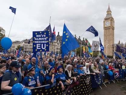 مظاهرات مناهضة لخروج بريطانيا من الاتحاد الأوروبي في لندن. 22 أكتوبر 2022 - Getty Images
