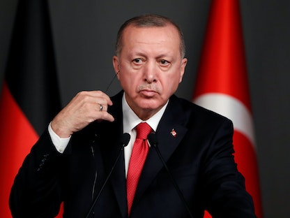 الرئيس التركي رجب طيب أردوغان في إسطنبول - 24 يناير 2020 - REUTERS