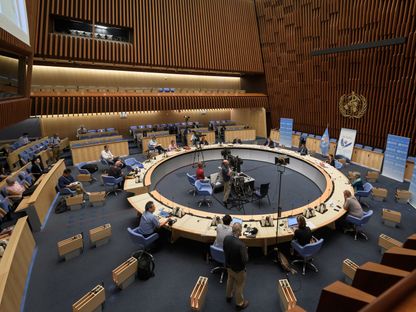 مبنى منظمة الصحة العالمية في جنيف خلال مؤتمر صحفي - 3 يوليو 2020 - REUTERS