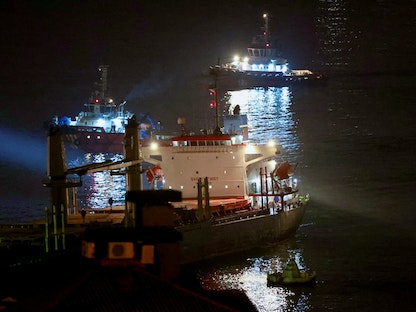  سفينة حبوب أوكرانية في مضيق البوسفور في اسطنبول - 1 سبتمبر 2022 - REUTERS