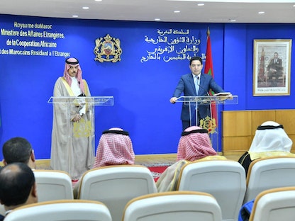 وزير الخارجية السعودي الأمير فيصل بن فرحان ونظيره المغربي ناصر بوريطة خلال مؤتمر صحفي في الرباط- 16 يونيو 2022 - facebook/MarocDiplomatie