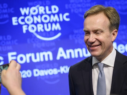 رئيس المنتدى الاقتصادي العالمي "دافوس" - 14 يناير 2020 - AFP