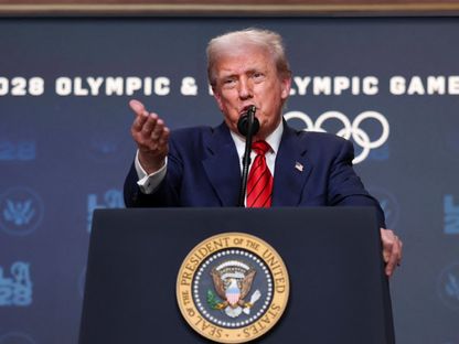 الرئيس الأميركي دونالد ترمب يلقي كلمة بعد التوقيع على أمر تنفيذي في البيت الأبيض. 5 أغسطس 2025 - REUTERS