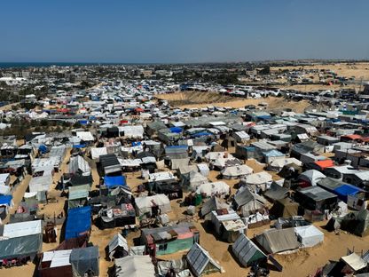 خيام النازحين الفلسطينيين في رفح جنوبي قطاع غزة. 11 مارس 2024 - Reuters