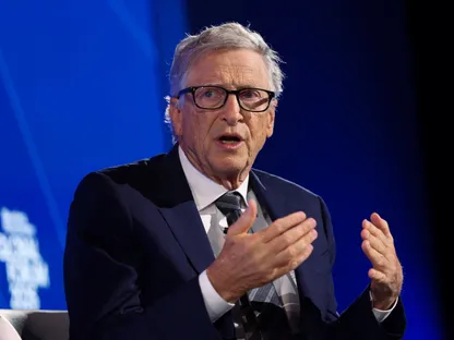 الملياردير بيل جيتس يتحدث في المنتدى العالمي السنوي لمؤسسة بلومبرج الخيرية في مانهاتن بنيويورك في الولايات المتحدة. 24 سبتمبر 2025 - Reuters