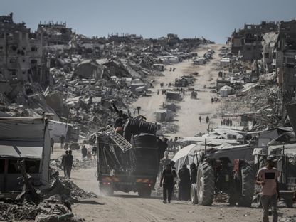 مظاهر الدمار الواسع في جباليا الفلسطينية جراء الحرب الإسرائيلية على قطاع غزة. 24 مارس 2025 - Bloomberg