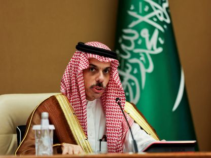 وزير الخارجية السعودي الأمير فيصل بن فرحان خلال اجتماع مع نظرائه من فرنسا والأردن ومصر في باريس. 23 مايو 2025 - Reuters