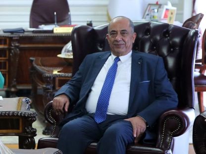 وزير العدل الفلسطيني محمد الشلالدة خلال لقاء مع نظيره التركي بكير بوزداج. أنقرة، تركيا. 8 نوفمبر 2022 - AFP