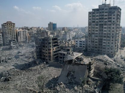 آثار دمار خلفها القصف الإسرائيلي في قطاع غزة. 10 أكتوبر 2023 - Reuters