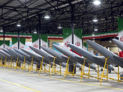 طائرات مسيّرة إيرانية الصنع تظهر في مكان غير معلوم في إيران- 20 أبريل 2023 - Reuters