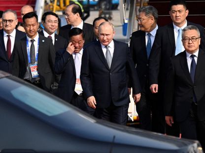 الرئيس الروسي فلاديمير بوتين يصل العاصمة الصينية بكين للمشاركة في منتدى "الحزام والطريق". 17 أكتوبر 2023 - Reuters