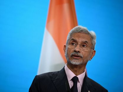 وزير الخارجية الهندي سوبرامانيام جيشينكار يتحدث إلى وسائل الإعلام في برلين. 23 مايو 2025 - REUTERS