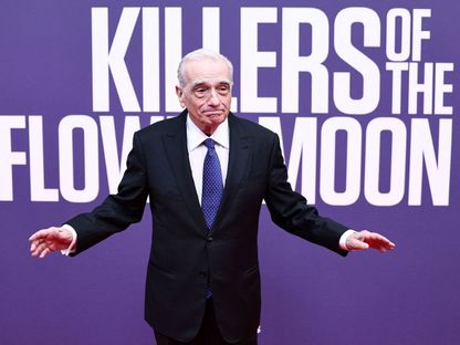 المخرج مارتن سكورسيزي في العرض الخاص لفيلم Killers of the Flower Moon خلال مهرجان لندن السينمائي، بريطانيا. 7 أكتوبر 2023 - AFP