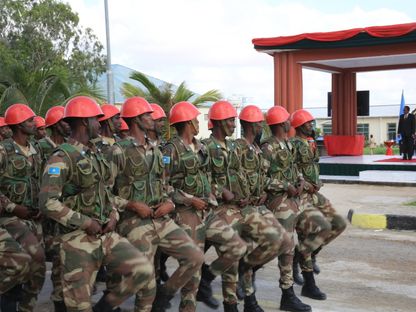 عرض عسكري للجيش الصومالي في مقديشو. 12 أبريل 2022 - AFP