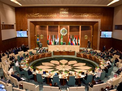 جانب من اجتماع الأعضاء الدائمين لدى جامعة الدول العربية بحضور الرئيس البرازيلي لولا دا سيلفا في القاهرة. 15 فبراير 2024 - AFP