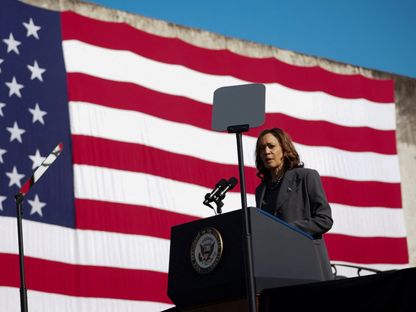 كامالا هاريس نائبة الرئيس الأميركي جو بايدن تلقي كلمة  في ولاية ألاباما. 3 مارس 2024 - Reuters
