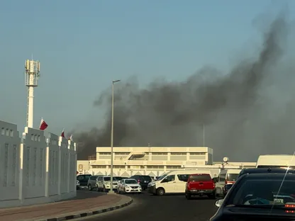 دخان يتصاعد بعد هجوم إسرائيلي على مقرات سكنية يقيم بها عدد من قادة حركة حماس في الدوحة، قطر. 9 سبتمبر 2025 - REUTERS