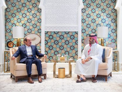 ولي العهد السعودي الأمير محمد بن سلمان يستقبل الرئيس المصري عبد الفتاح السيسي في قصر نيوم. 21 أغسطس 2025 - واس