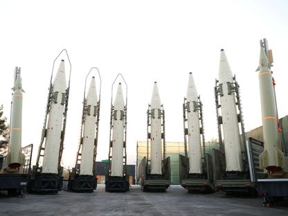 الصواريخ الباليستية الإيرانية خلال عرض عسكري في طهران. 22 أغسطس 2023 - Reuters
