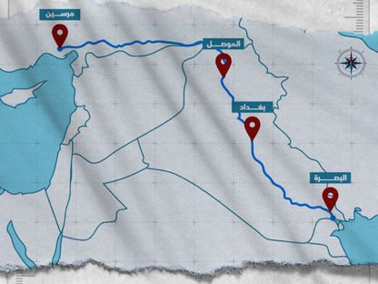 "طريق التنمية" البري الذي تقترحه تركيا للربط بين الخليج العربي وأوروبا عبر العراق - "الشرق"