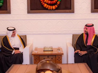 الأمير محمد بن سلمان يستقبل ولي العهد البحريني في الدرعية
