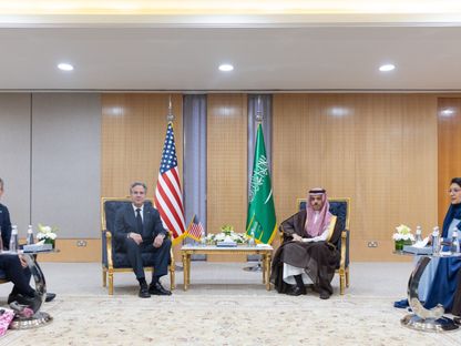 وزير الخارجية السعودي الأمير فيصل بن فرحان يلتقي نظيره الأميركي أنتوني بلينكن في الرياض. 29 أبريل 2024 - twitter.com/ksamofa