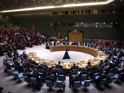 جلسة سابقة لمجلس الأمن الدولي عن قطاع غزة. 20 فبراير 2024 - REUTERS
