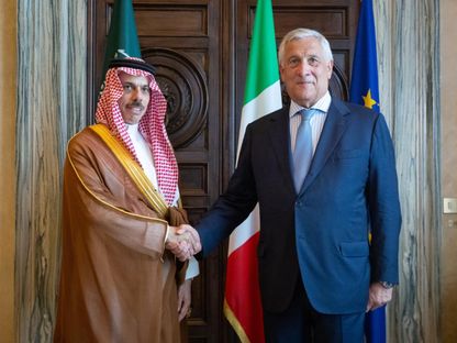وزير الخارجية السعودي الأمير فيصل بن فرحان خلال لقاء نظيره الإيطالي أنطونيو تاياني، في روما. 28 أغسطس 2025 - واس