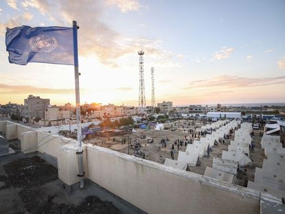 مخيم للاجئين الفلسطينيين تديره الأمم المتحدة في غرب خان يونس بقطاع غزة. 17 أكتوبر 2023 - Bloomberg