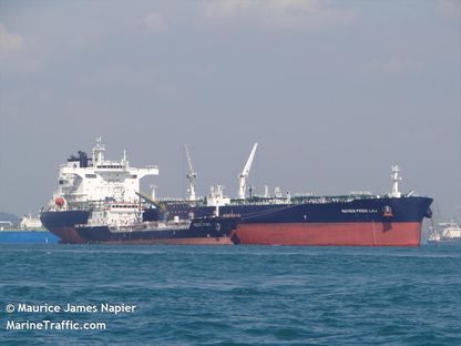 ناقلة النفط البريطانية MARLIN LUANDA خلال إبحارها في المياه الهولندية. 25 سبتمبر 2022 - MarineTraffic.com