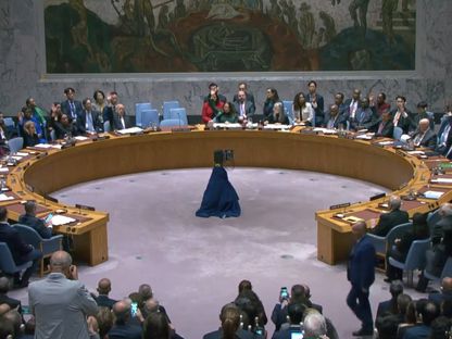جلسة مجلس الأمن الدولي خلال جلسة التصويت على مشروع قرار بشأن عضوية كاملة لفلسطين في الأمم المتحدة. 19 أبريل 2024 - x/UN_News_Centre