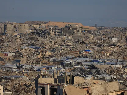 منازل مدمرة في شرق مدينة غزة. 16 يناير 2026 - REUTERS