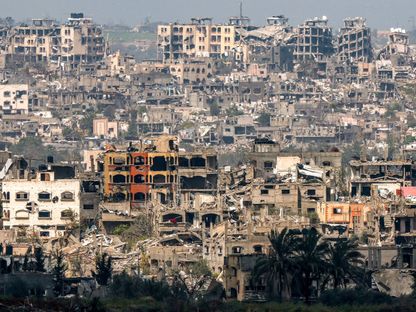 مبان مدمرة في غزة عقب القصف الإسرائيلي على القطاع. 19 مارس 2024 - AFP