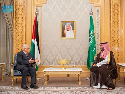 ولي العهد السعودي الأمير محمد بن سلمان يلتقي الرئيس الفلسطيني محمود عباس، الرياض، 29 أبريل 2024 - twitter/spagov
