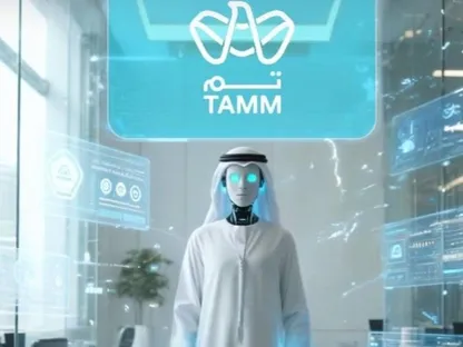 صورة تعبيرية متداولة لأول موظف حكومي رقمي مدعوم بالذكاء الاصطناعي أعلنت عنه حكومة أبوظبي في معرض جيتكس العالمي. 14 أكتوبر 2025 - متداول عبر منصات التواصل
