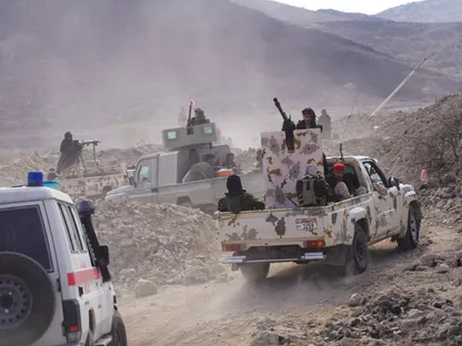 قوات المجلس الانتقالي الجنوبي في اليمن بمنطقة جبلية في محافظة أبين. 15 ديسمبر 2025 - Reuters