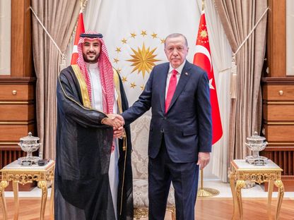 الرئيس التركي رجب طيب أردوغان يستقبل وزير الدفاع السعودي الأمير خالد بن سلمان في المجمع الرئاسي بالعاصمة أنقرة. 2 يوليو 2024 - x/kbsalsaud