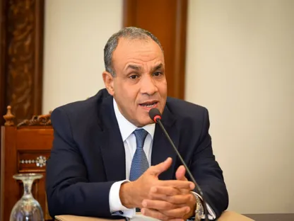 وزير الخارجية المصري بدر عبد العاطي خلال اجتماع في مقر الوزارة. 12 أكتوبر 2025 - facebook/MFAEgypt