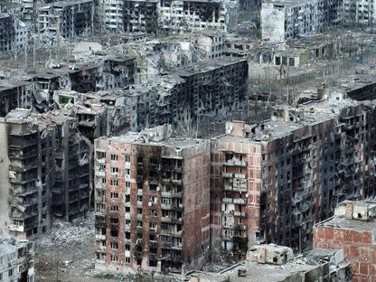 صورة جوية لمدينة باخموت الأوكرانية المدمرة شرق أوكرانيا. 19 مايو 2023 - nytimes.com