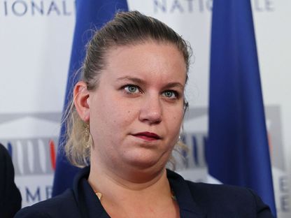 ماتيلد بانو رئيسة الكتلة النيابية لحزب "فرنسا الأبيّة" في البرلمان الفرنسي، 21 سبتمبر 2022 - AFP